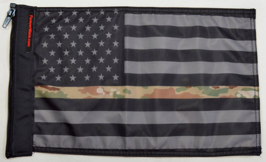 USA Subdued Thin Camo Line Flag Forever Wave 12”x18”