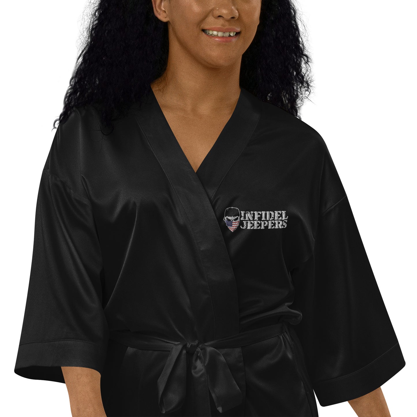 IJ Satin Robe Embroidered