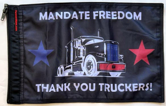 Thank You Truckers Flag Forever Wave 12”x18”