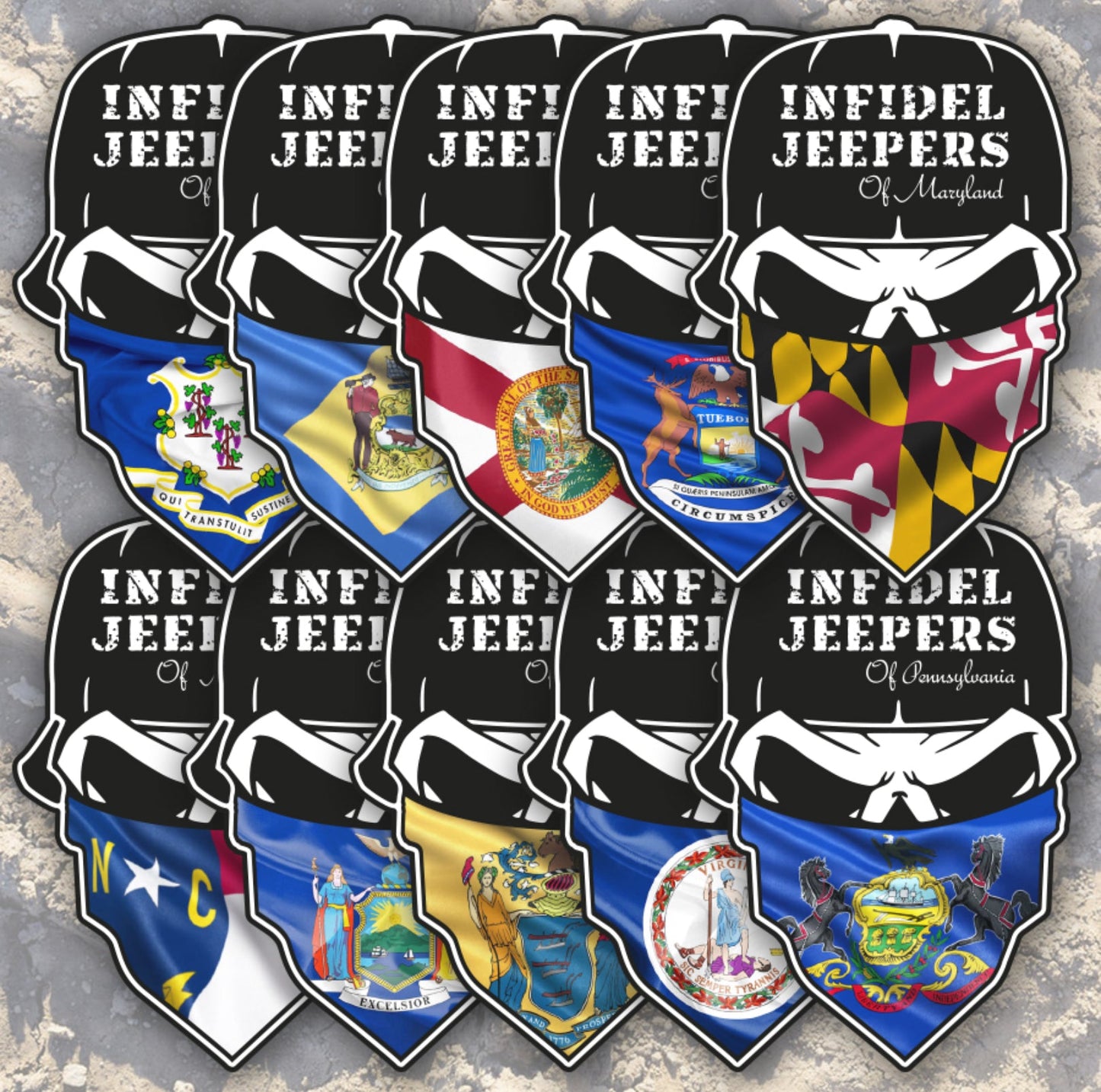 IJ CHAPTER DECALS (4”H x 2.5”W)