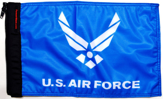 Air Force Flag Blue Forever Wave 12”x18”