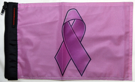 Pink Ribbon Flag Forever Wave 12”x18”