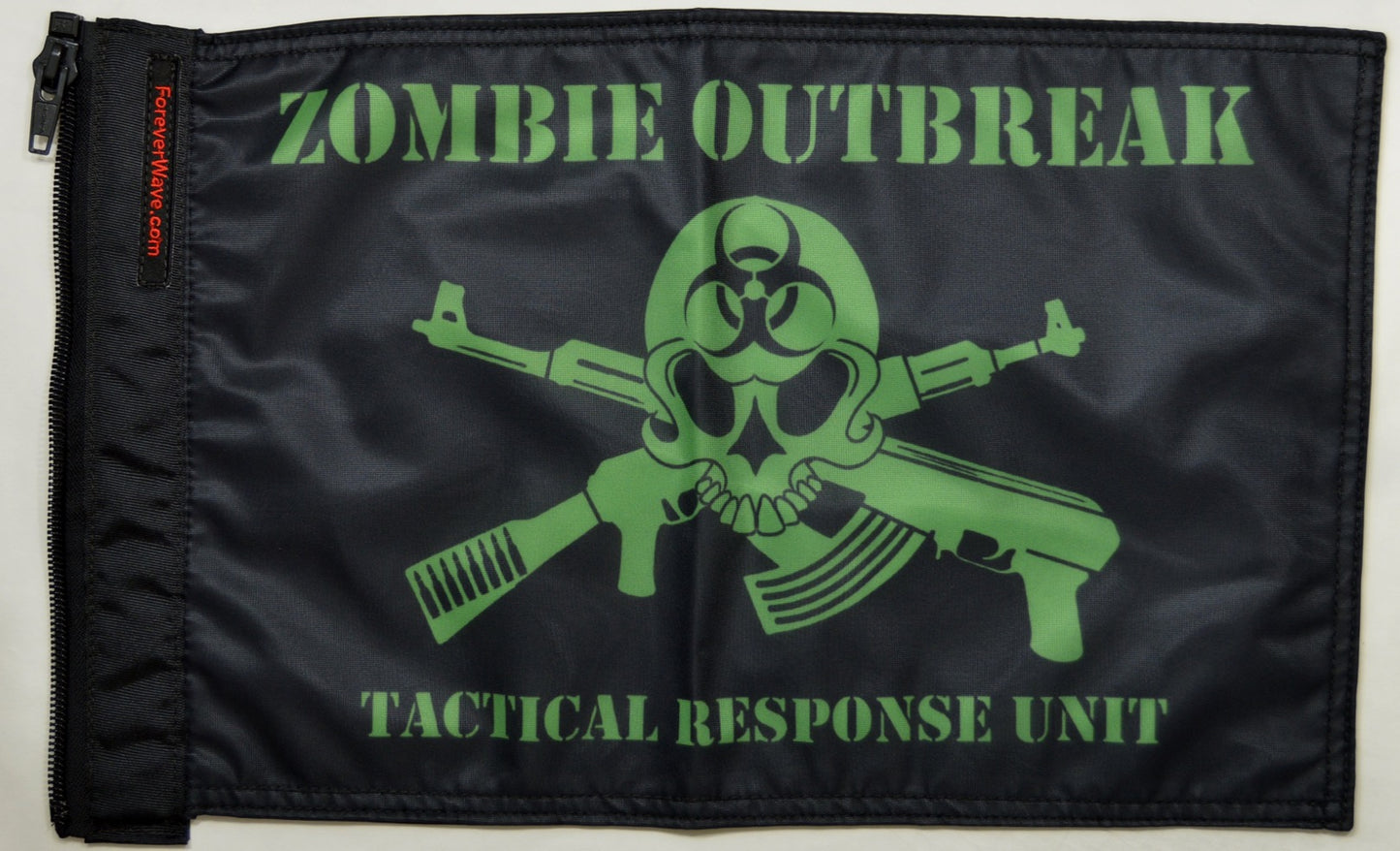 Zombie Outbreak Tactical Response Unit Flag Forever Wave 12”x18”