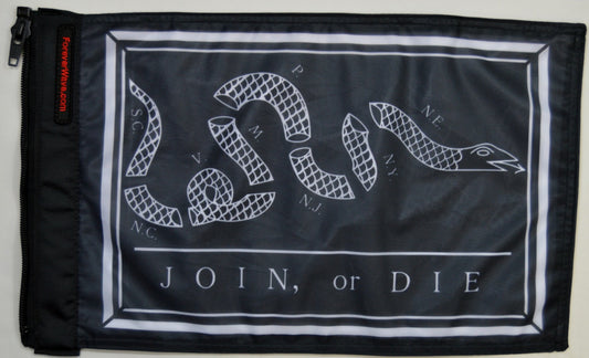 Franklin Join or Die Flag Forever Wave 12”x18”