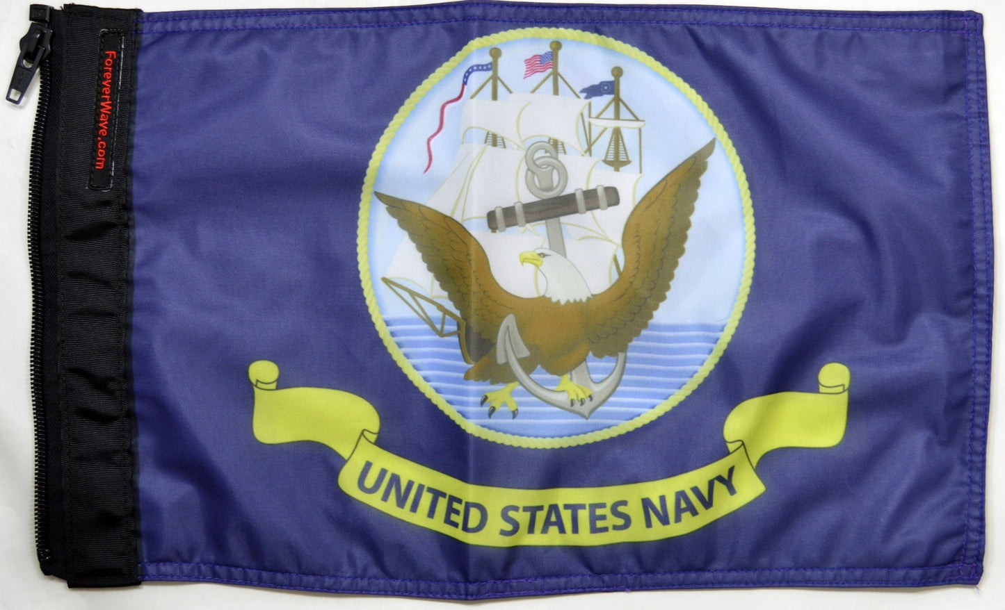 Navy Flag Forever Wave 12”x18”
