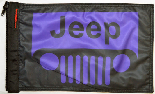 Jeep Grill Purple Flag Forever Wave 12”x18”