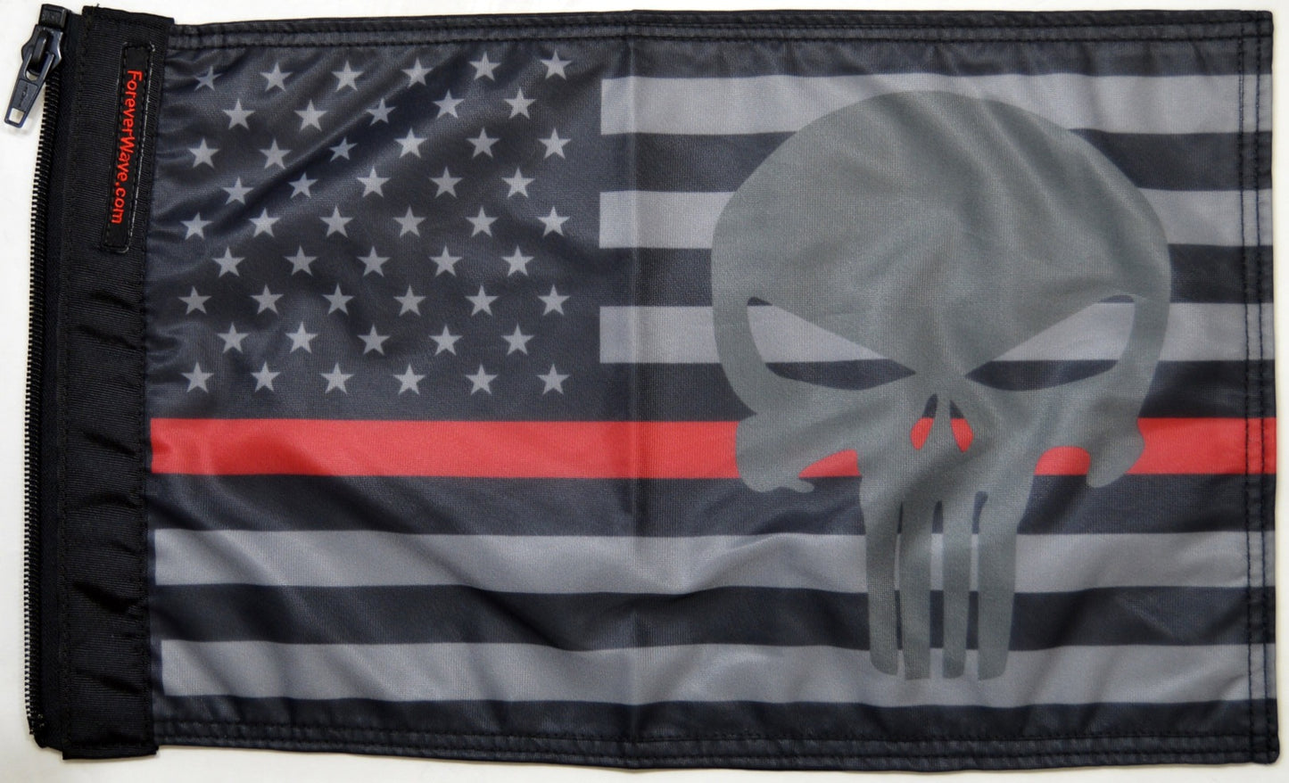 USA Subdued Thin Red Line Punisher Flag Forever Wave 12”x18”