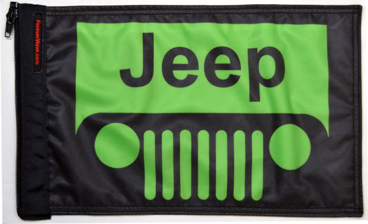 Jeep Grill Lime Green Forever Wave 12”x18”