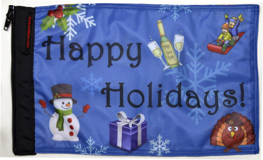 Happy Holidays Flag Forever Wave 12”x18”