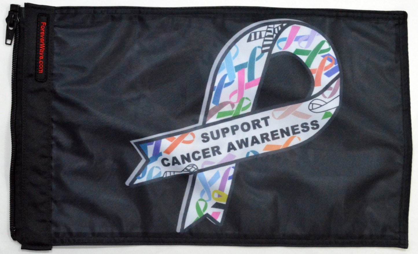 Support Cancer Awareness Flag Forever Wave 12”x18”