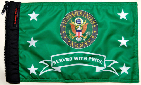 Army Served With Pride Flag Forever Wave 12”x18”