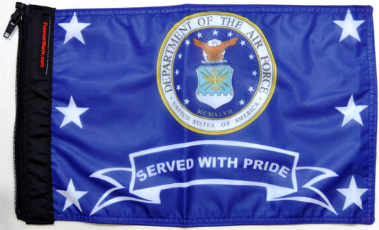 Air Force Served With Pride Flag Forever Wave 12”x18”