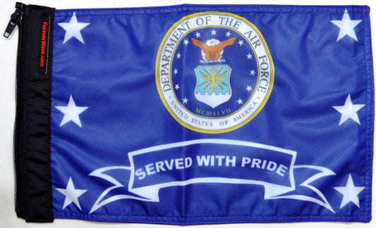 Air Force Served With Pride Flag Forever Wave 12”x18”