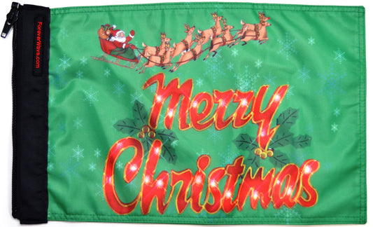 Merry Christmas Flag Forever Wave 12”x18”