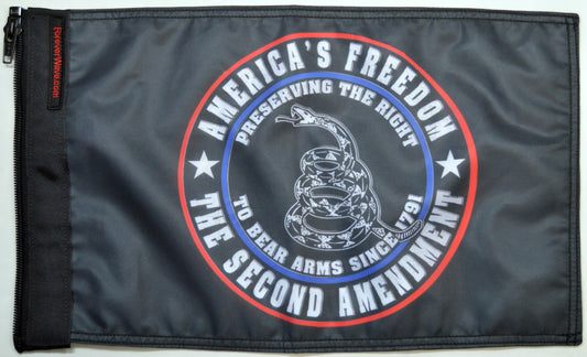 2nd Amendment Flag Forever Wave 12”x18”