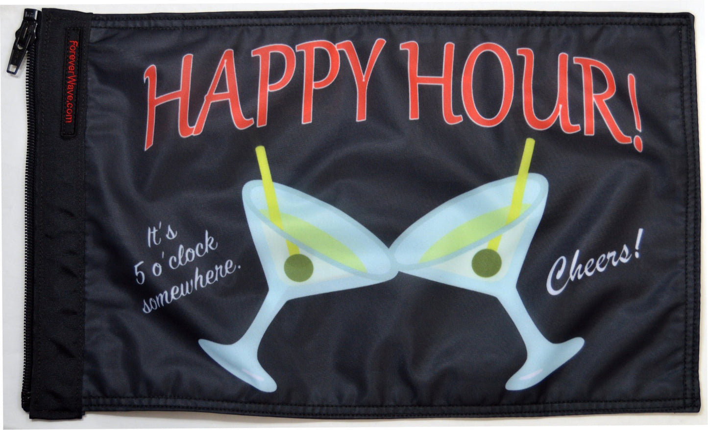 Happy Hour Martinis Flag Forever Wave 12”x18”