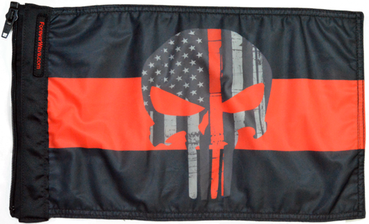 Thin Red Line Punisher Flag Forever Wave 12”x18”